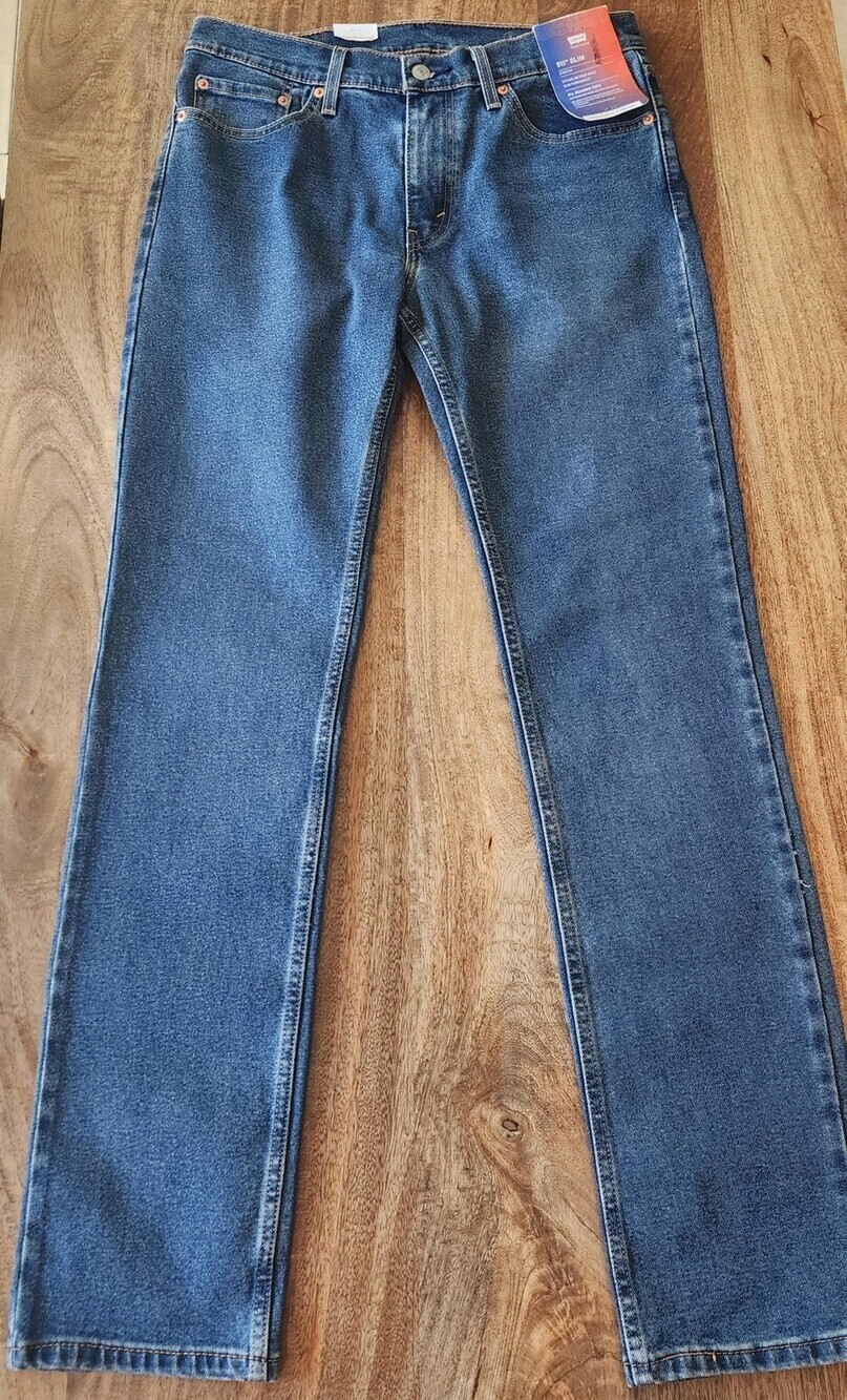Levi's 511 Slim Jeans Mens 32x34 Blue Stretch All Seasons Tech Low Rise Denim